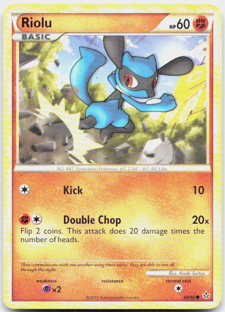 Riolu 60/95 Common HGSS Unleashed Pokemon LP