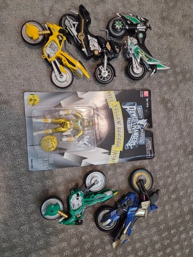 Vintage 90s Mighty Morphin Power Rangers NEW Yellow Ranger & 5 Motorcycles PR1