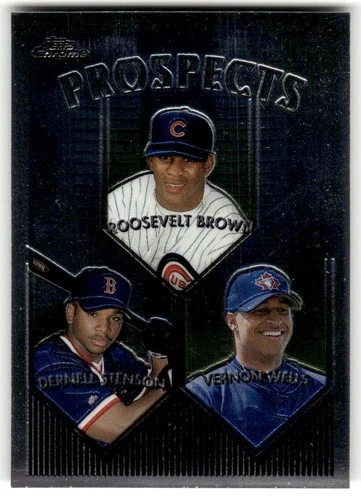 1999 Topps - Prospects Vernon Wells, Roosevelt Brown, Dernell Stenson #436 (RC)