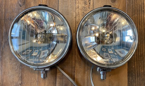 Original Lucas FT/LR 14 Spotlights c/w covers x 2 6 Inch working Used