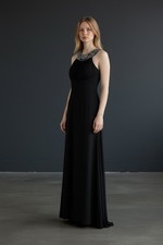 Sherri Hill Black Sequin Ball gown Floor Length Open Back NWOT Size 4