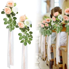 Giegxin 16 Pcs Wedding Aisle Decorations Pew Flower for Wedding Ceremony Aisl...