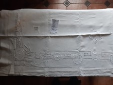Draps anciens brodés en lin