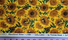 Northcott Fabric Thomas Woods Heartland Home 21651 Sunflowers Butterflies 71x42"