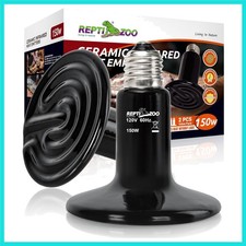 150W Reptile Heat Lamp 2Pack Ceramic Heat Emitter Night Heat Lamp Bulbs Repti...