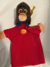 Steiff Monkey Hango Light Brown Mohair 8" Vintage Puppet