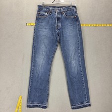 VTG Levis 501 Jeans Mens Blue Regular Straight Button Fly Medium Wash Fits 28x30