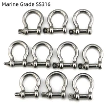 M5 D Ring Shackles Screw Pin Anchor Shackle for Outdoor Adventure Camping