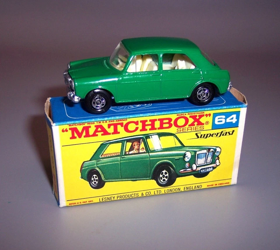 "MATCHBOX" *TRANSITIONAL SUPERFAST* SF-64 MG-1100 **GREEN** Near MINT BOXED - Image 3 of 4