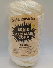 10mm Braid Macrame Cord - Polypropylene - 50 Yards Craft Industries Bright White