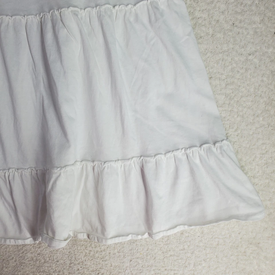 Falda para mujer J. Jill en capas pequeña blanca con volantes algodón playa boho cottagecore Foto 2 de 4