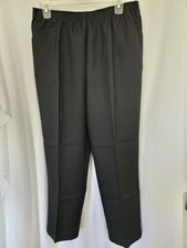 NWT ALFRED DUNNER Womens Classics Sz 12 Black Pant Elastic Waist Pockets