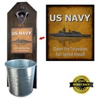 U.S. Navy Damn the Torpedoes Bottle Opener and Cap Catcher - 100% Solid Pine