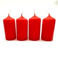 4X Stumpenkerzen 40X80Mm Rot Weihnachtskerzen Adventskerzen Neu