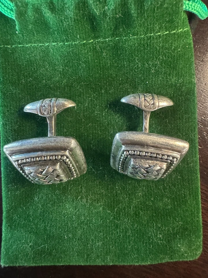 Gemelos Scott Kay Colección Moda Ecuestre Enmarcados Plata Esterlina (X-Larg Foto 3 de 4