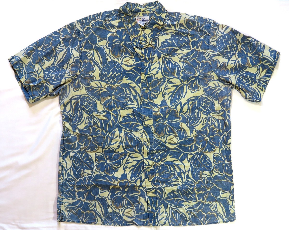 Reyn Spooner Vintage Hawaiian Shirt XXL Floral Print USA RN