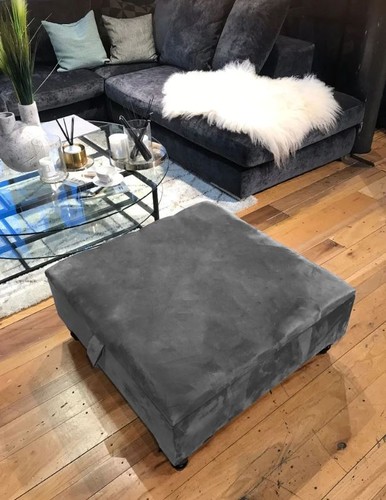 Velvet Square Ottoman Coffee Table with Storage and Plain Lid - Elegant Style - Picture 6 of 22
