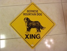 BERNESE MOUNTAIN DOG XING Aluminum Novelty Amber Sign 17" X 17" SIGN CROSSING 
