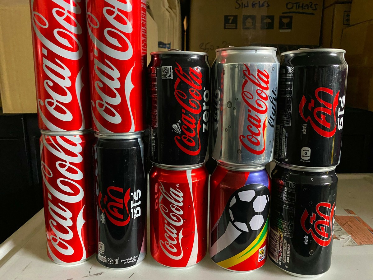 THAILAND Coca-Cola COKE can x8 2010 World Cup Phrases music LIGHT