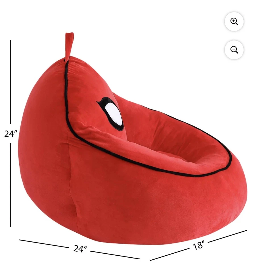 Silla bolsa de frijoles de espuma comprimida Marvel Spiderman para niños roja. NUEVO en caja. Foto 3 de 4
