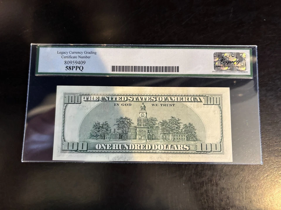 DBR 2006-A $100 FRN New York Fr. 2182-B Legacy 58 PPQ Serial KB78302939A - Image 2 of 2