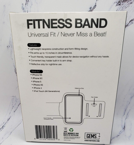 Fitness Band Universal Fit Made For 5S 5C 5 4S 4 iPod Touch Dark Gray - Picture 2 of 4