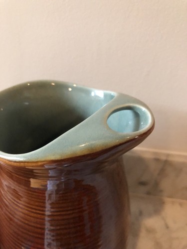 Red Wing Pottery Village Green Ice Lip Brown Glaze un-signed Pitcher Bin-z - Picture 4 of 5