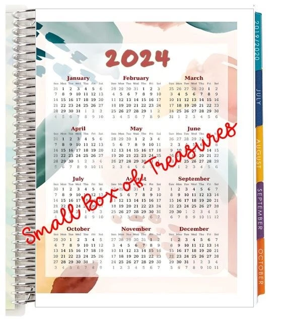 Yearly Calendar 2024-25 Dashboard Insert 4 use with Erin Condren Planner- | eBay