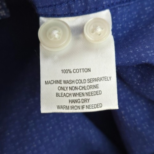 UNTUCKit Camicia manica lunga con bottoni fantasia 100% cotone blu uomo XL - Foto 8 di 8