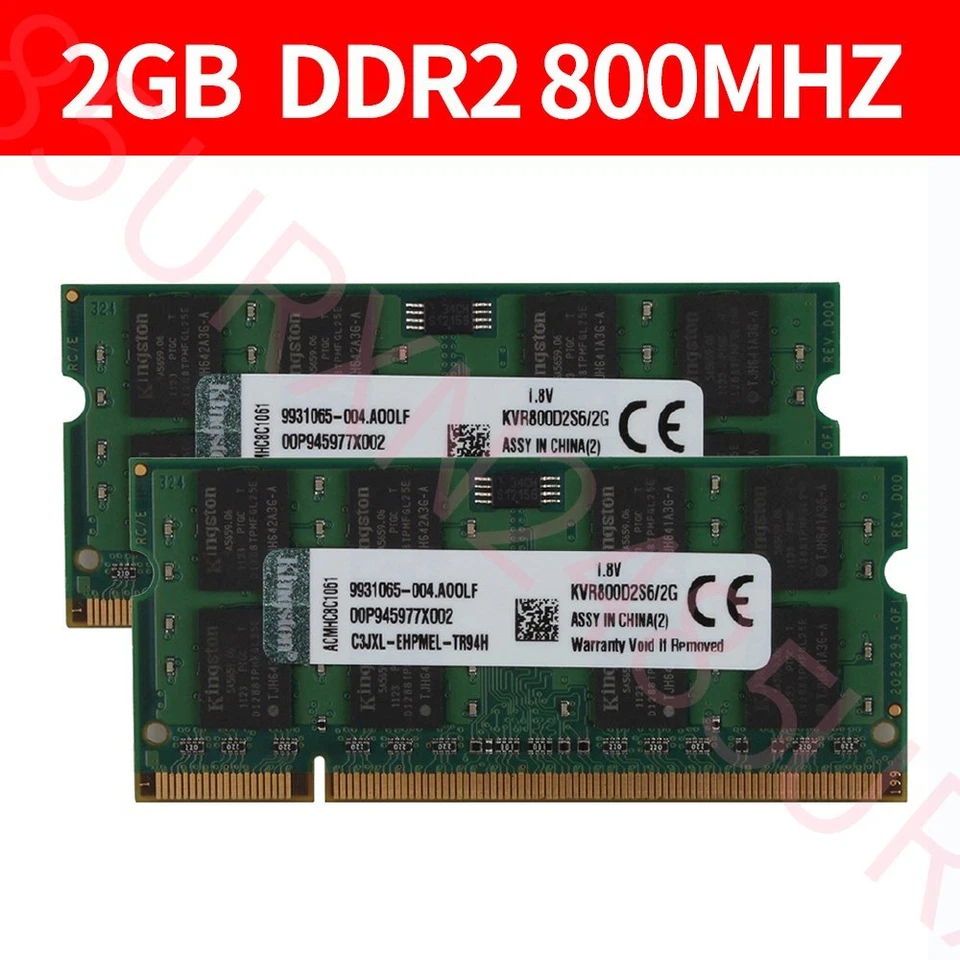 4GB 2x 2GB Kit Dell Latitude D520 D530 D531 D620 D630 D631 D820 D830 DDR2 Memory - Image 2 of 4