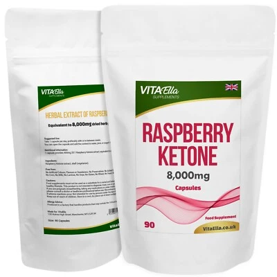 VITAELLA Raspberry Ketone | 8,000mg Capsules | Powerful Formula | Best Value on Ebay