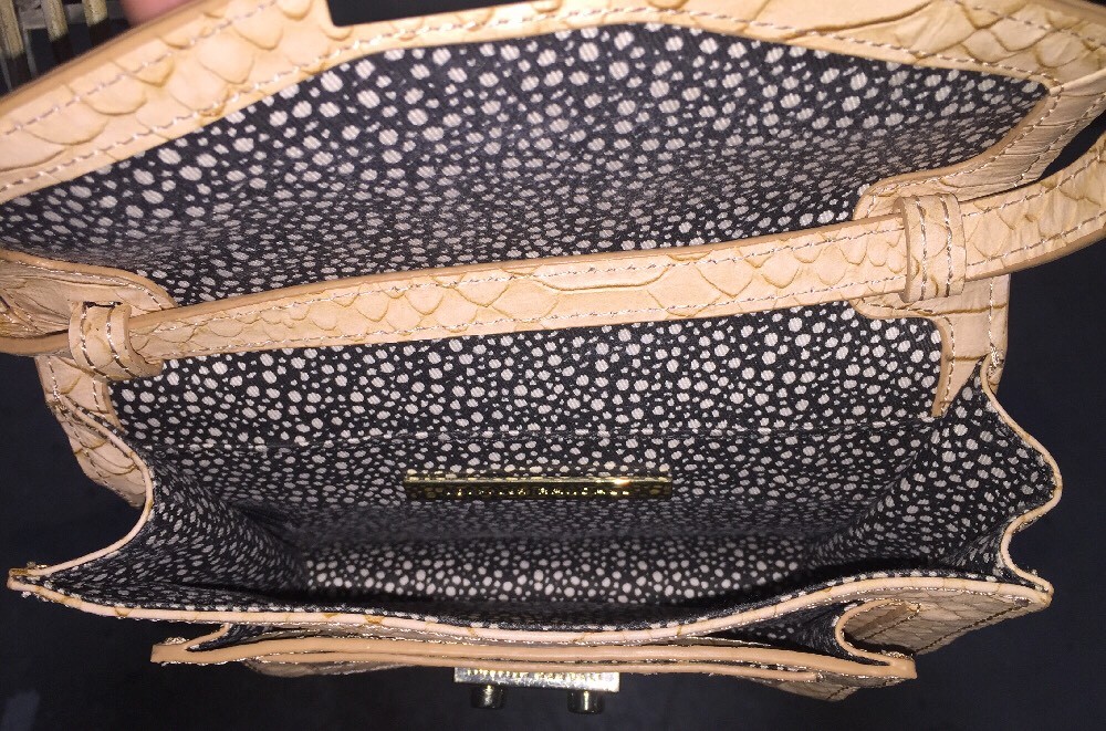 LOEFFLER RANDALL EMBOSSED Python Beige Purse - image 6