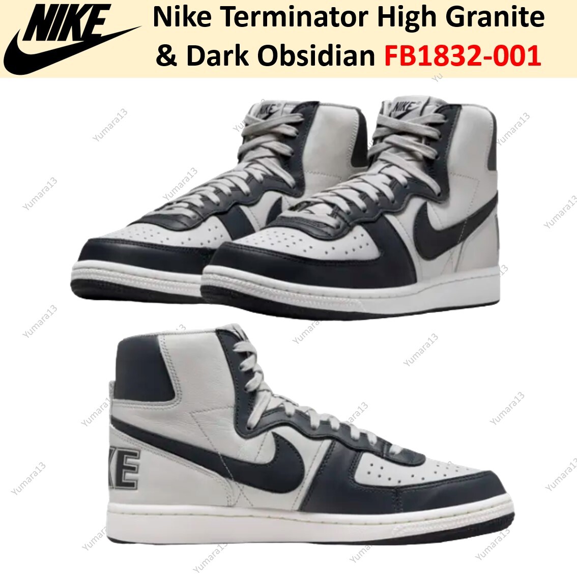 【NIKE】Terminator High Granite and Dark Obsidian FB1832-001 Nike Terminator High Granite & Dark Obsidian FB1832-001