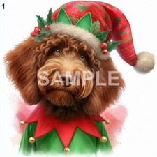 Labradoodle Acrylic Round Christmas Ornament choice of 1 