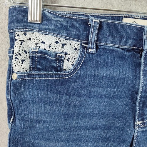 ☑️🆒🚨📢Jordache Jeans Shorts Lace Embroidery Girls Size 14 BLUE📸SEE PICS📏📸 - Picture 16 of 23