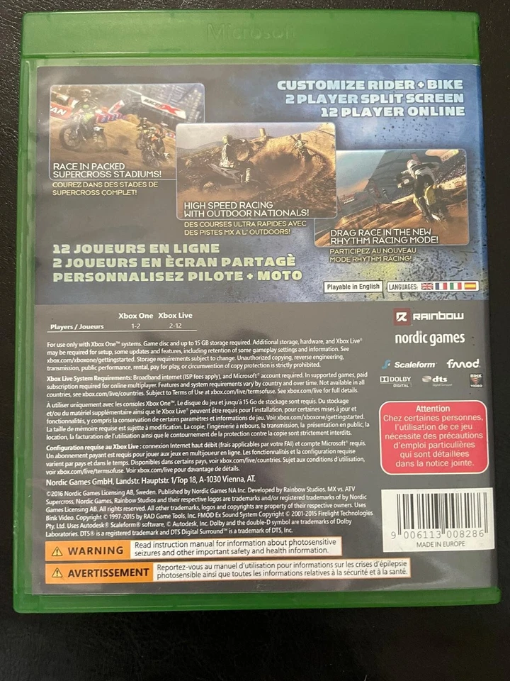 Jeu MX vs ATV Supercross Encore - Jeu Microsoft Xbox One, photo 3 sur 3