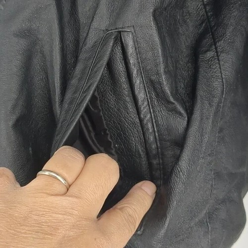 Vintage Adler Black Men's Bomber Flight Lined Warm Jacket Large - Picture 5 of 9