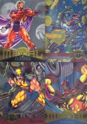 1995 Marvel Metal Uncut Promo 4 Panel Card Magneto Flasher VeNoM X
