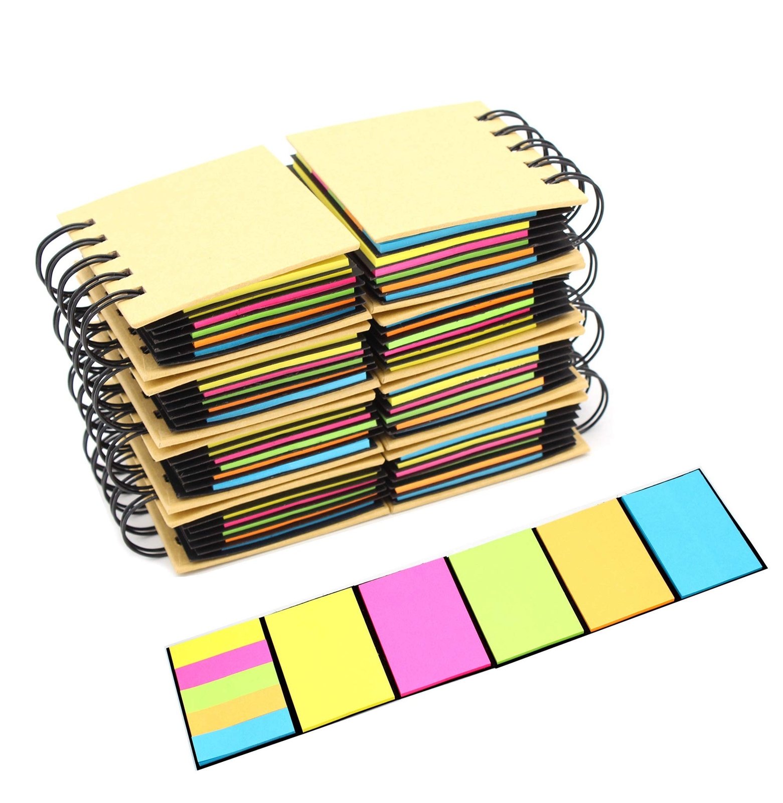 8-Pack Spiral Sticky Notes & Self-Adhesive Notebooks for Portability-image