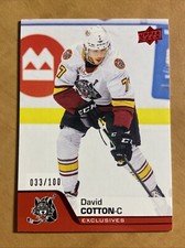 2020-21 Upper Deck AHL Exclusives #45 David Cotton/100 - Boston College