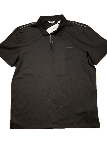 CALVIN KLEIN MEN'S POLO SHIRT COTTON (BLACK, MEDIUM) NWOT