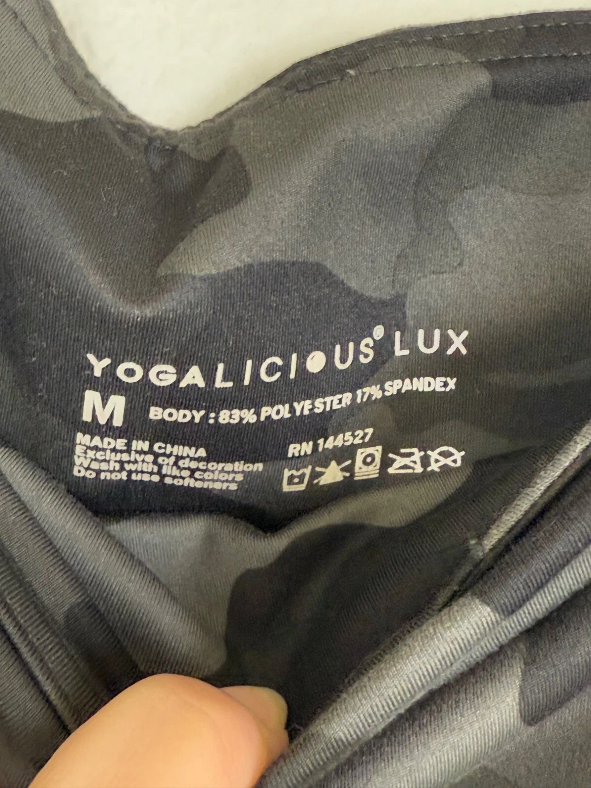 yogalicious lux camouflage print 7/8 ankle gym yoga euc leggings