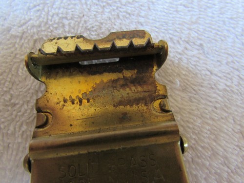 Vintage US Naval Officer Belt Buckle Solid Brass Made in USA GEMSCO 2.5"W, 1.5"H - Picture 7 of 10