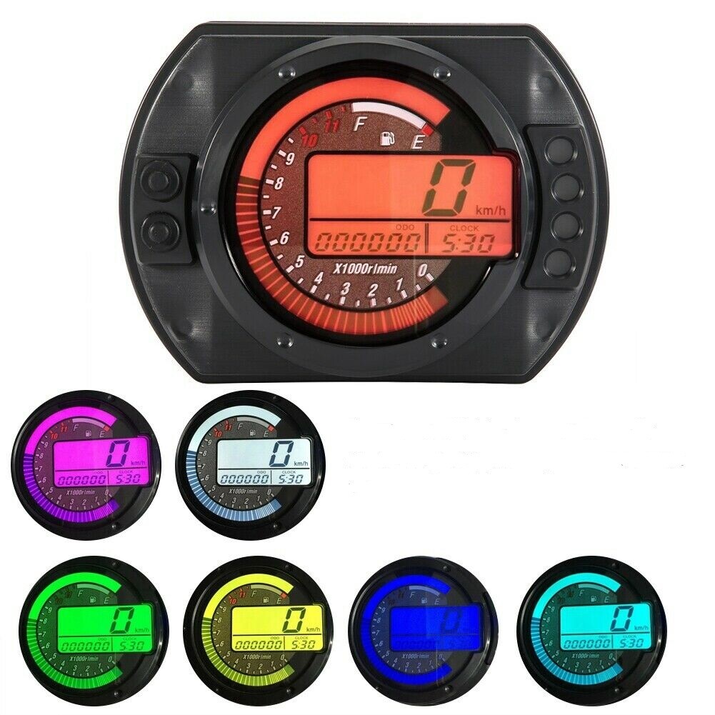 Compteur digital moto rétroéclairé avec 7 couleurs LED personnalisables