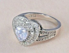 heart shaped sapphire wedding engagement ring