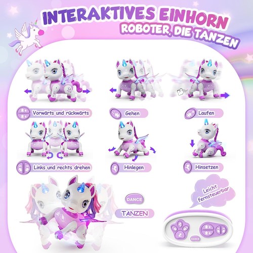 Roboter Kinder, Einhorn Geschenke Für Mädchen, Ferngesteuertes Einhorn Spielzeug - Bild 4 von 13