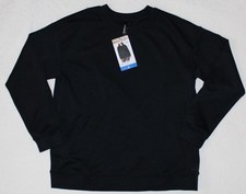 NWT MONDETTA Black Pullover Cozy Active Crew Sweatshirt Womens L Large Top Shirt