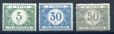 Belgium 1919 Postage Dues 5c, 30c. and 50c. values mint