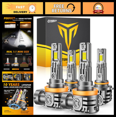 FAHREN H11 9005 LED Bulbs Combo, 24 LED Chips 150,000LM Brightness, 6500K Cool W