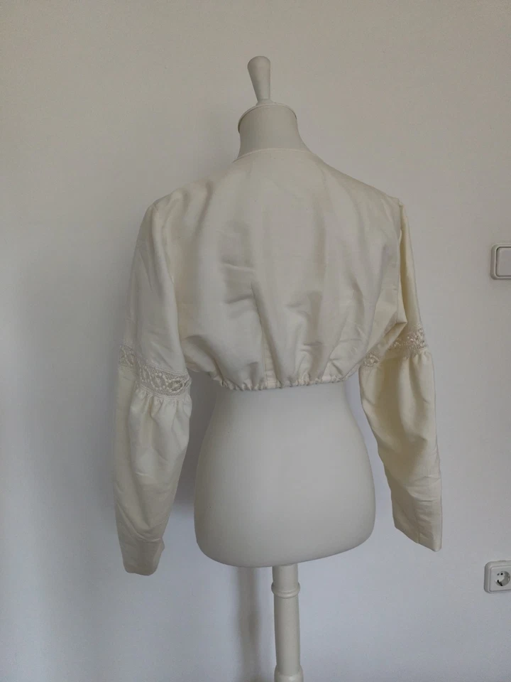 Dirndlbluse, Trachten Bluse, Gr.40, Langarm, Champagner Weiß - Bild 3 von 4